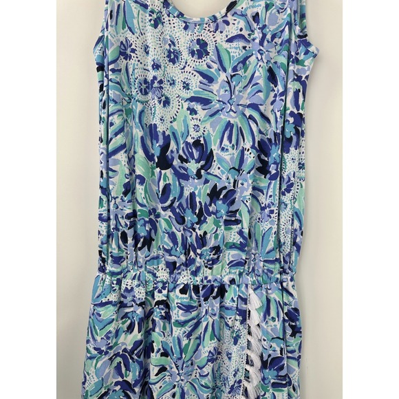 Lilly Pulitzer Jarrett Romper Iris Blue W/ Tassels Beach Vacation Resort Size XS - Picture 4 of 13